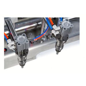 Small Scale PET Plastic Glass Bottle Liquid Filler 2 Heads Semi Automatic