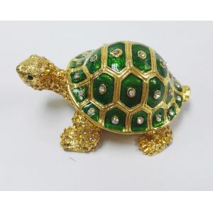 gold plated metal double turtle trinket jewelry box good quality turtle trinket