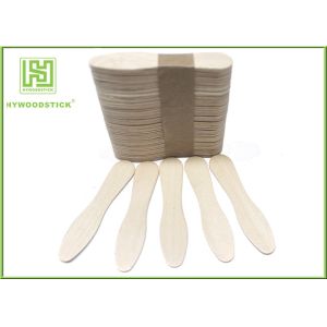 Biodegradable Flat Edge Personalized Wooden Ice Cream Spoons Eco - Friendly