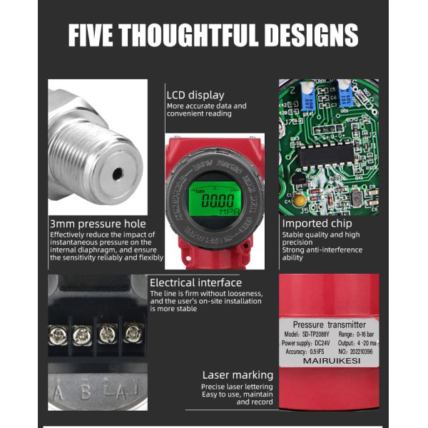 4-20mA Explosion-proof Digital LCD Pressure Transmitter Customizable Thread Connection