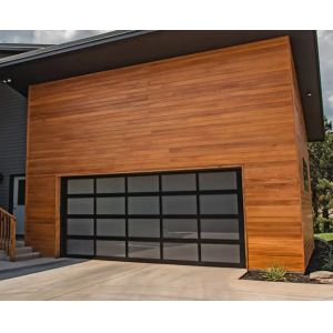 China Automatic Electric Rolling Exterior Transparent Aluminum Alloy Sectional Garage Door With Double Glazing on sale