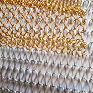 Stylish Texture Metal Mesh Curtains Coil Space Dividers For Club Hotels