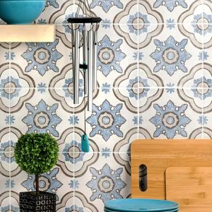 Wholesale Blue 20x20cm Ceramic Rustic Tile for Kitchen &amp; Bathroom Walls from china suppliers