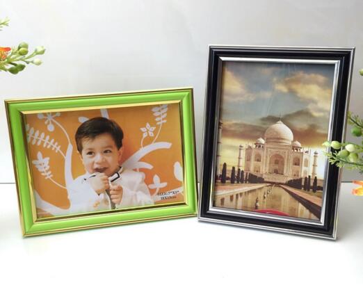 6inch High glossy with gold foil edge PVC plastic photo frame 7color avaiable