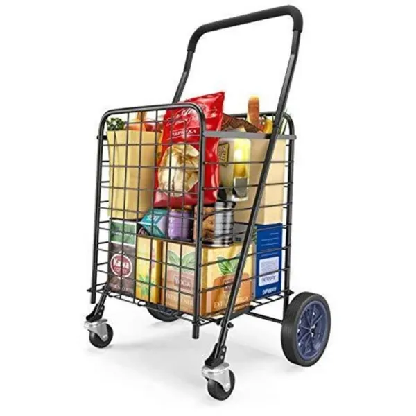 Dual Swivel Wheels Shopping Cart for Groceries