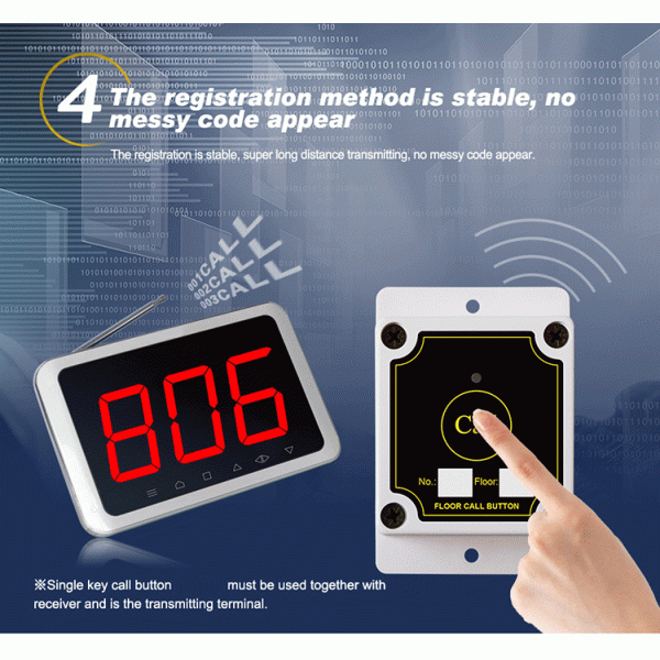 construction site floor call hoist wireless calling bell button