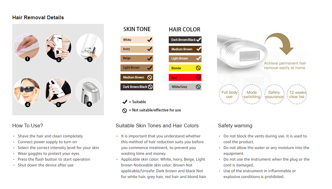 Led Portable Laser Hair Removal Machine
