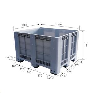Wholesale Heavy Duty Industrial Use Folding Plastic Pallet Box Plastic Stackable Collapsible Pallet Crates With Half-Open Windows from china suppliers