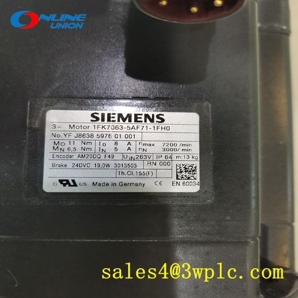 1FK7063-5AF71-1FH0 SIEMENS SIMOTICS S Synchronous Servo Motor
