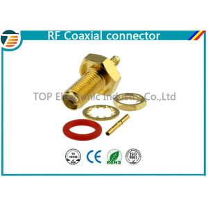 Female Bulkhead Coaxial Connector 50 Ohms for 1.13mm / 1.32mm / 1.37mm Cable