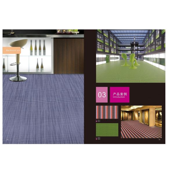 Square 60*60cm Pvc Vinyl Flooring Sheet Yellow Color Easy Install