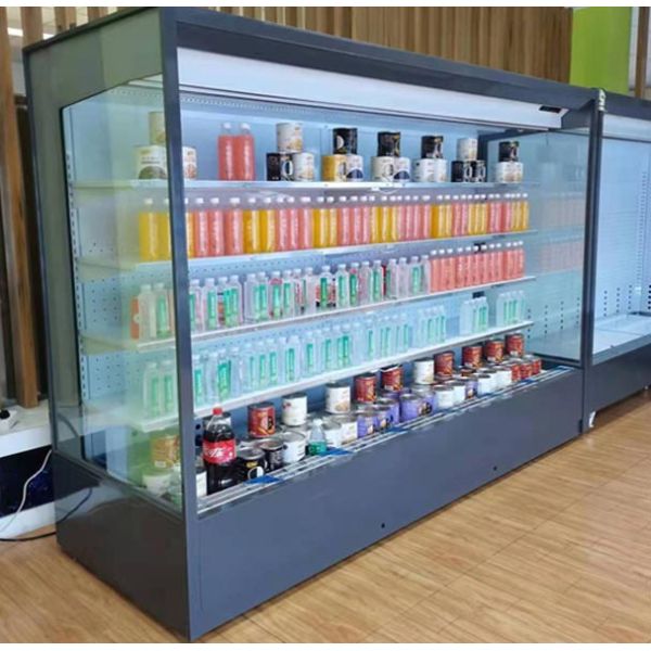 Supermarket Right Angled Multi-Layer Built-In Imported Compressor Open Storage Display Freezer