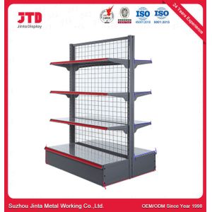 China Customized Metal Floor Wire Display Shelves For Supermarket Retail Store on sale