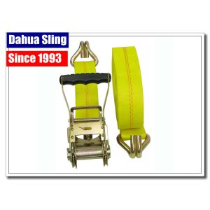 2 " X 27' Ratchet Strap Hooks Rubber Surface 10000 LBS WLL 3333 LBS