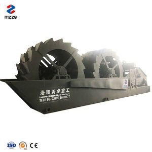 Double Wheel Sand Washing Machine With Dehydration Screen Energy Saving