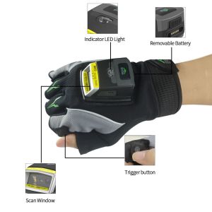 Wireless Offline Barcode Scanner Glove Mini Bar Code Reader MS02