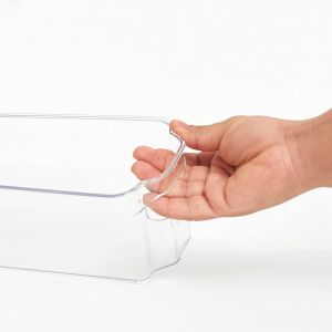 Kitchen Clear Plastic Stackable Storage Bins Refrigerator, Freezer, Pantry &