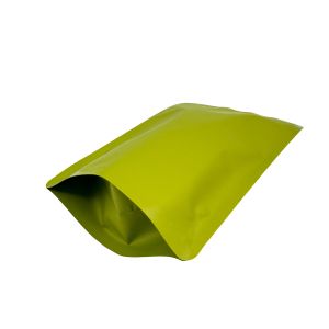 Foil Coated Matte Green Stand Up Pouch with Zipper for Coffee Beans Tea Leaves
