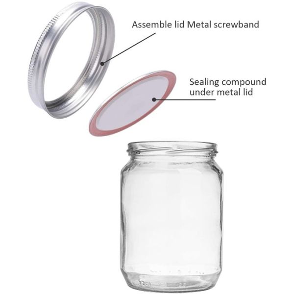 Dia 3.38in Reusable Mason Glass Mason Jar Lids Aluminum Cylinder Containers 86mm