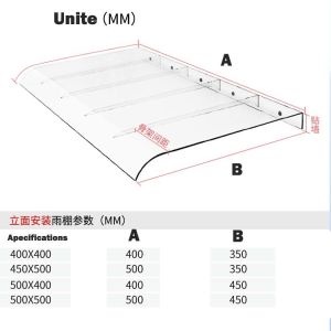 Modern Polycarbonate Awning Sheet Sun Shade Canopy Customized