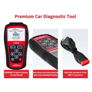 Portable Obd2 Diagnostic Scan Tool 2.8 Inches 5 Languages Konnwei Kw808 ABS