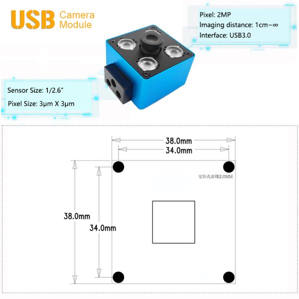 2MP HD Global Shutter USB3.0 HDMI Dual Interface Output High Speed Camera Module