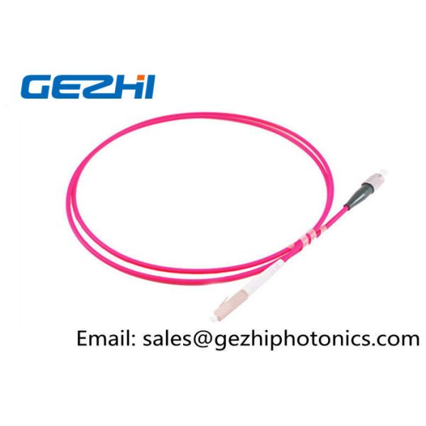 LC / PC - FC / PC Optic Patch Cord Jumper OM4 50/125um Multimode LSZH 2M Pink