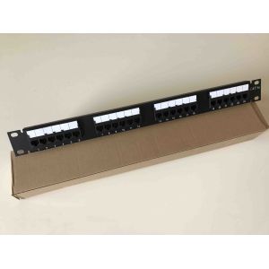 19" 110 IDC UTP Unshielded Rack Mount Patch Panel 24 Port Cat5e With Cable