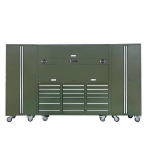 Durable 72 Inch Tool Chest and Roller Cabinet Blue Yellow Tool Storage Box on