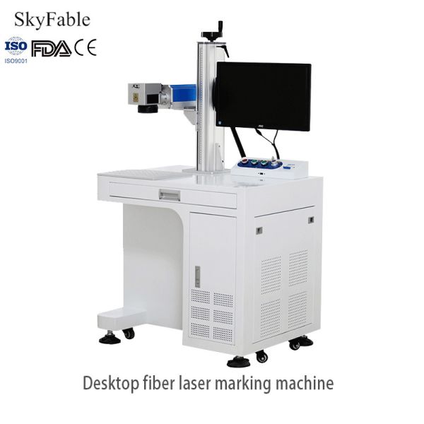 Desktop Fiber Laser Marking Machine Automated Metal Plastic Glass Ceramic Laser