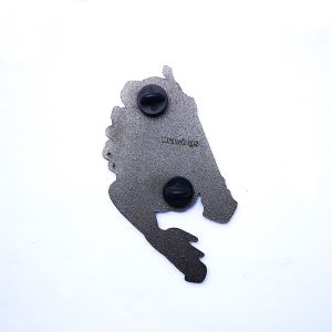 Double Post Black Nickel Custom Hard Enamel Pins Zinc Alloy 50mm With Embossed