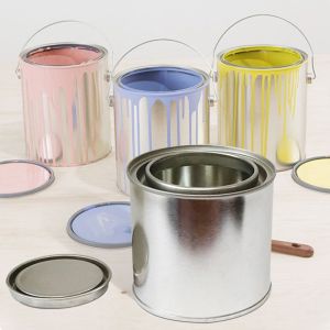 Empty 1 Gallon Paint Cans 4L Clear Paint Tins With Metal Or Plastic Handle Round 4L Tin Paint Can