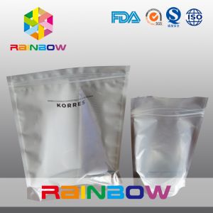 Custom Laminated Glossy Silvery Foil Pouch Packaging With Zipper