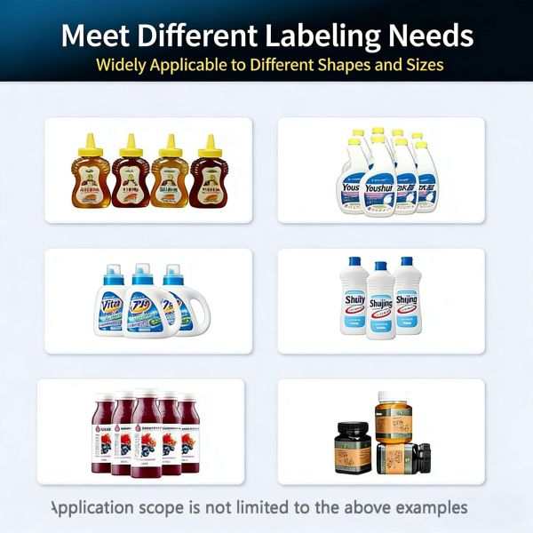 Semi-automatic Multi - Function Rolling Labeling Machine CH-616A for Plastic Boxes and Conical Bottles
