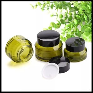 Oblique Shoulder Empty Cosmetic Containers , Amber Glass Containers With Lids