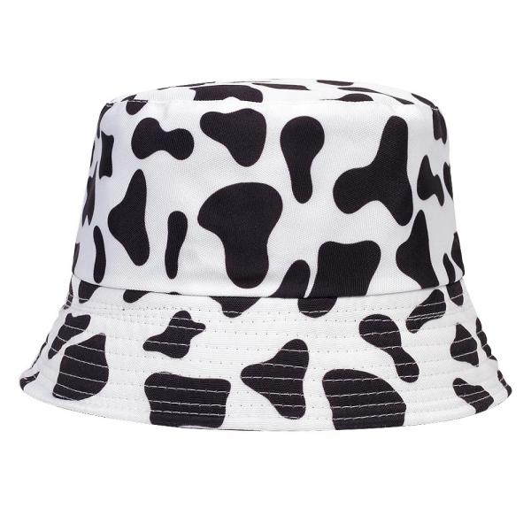 Fashion Summer Cotton Bucket Hat Cow Striped Print Hip Hop Panama Cap