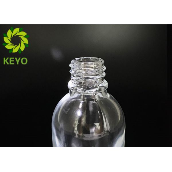 Round Boston Shape Thick Bottom And Thick Wall High Transprarency Glass Bottle With Aluminum Dropper