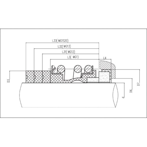 Mg1 Shaft Size 25mm Elastomeric Machined Mechanical Seal Ring