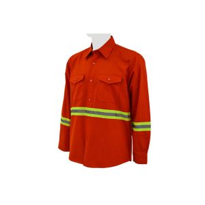 High Visibility Custom Work Shirts XS-3XL Size With Detailed Sleeve Band