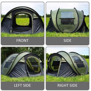 4 To 6 Person Double Layer Pop Up Camping Tent Waterproof Easy Setup