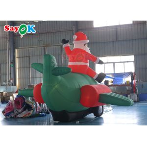 Oxford Cloth Inflatable Old Man LED Christmas Santa Claus Flying Airplane