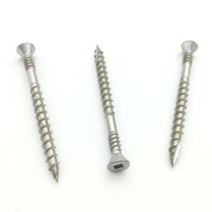 China Double Starts Coarse Thread 304 Stainless Steel Decking Screws Square Drive Flat Head on sale