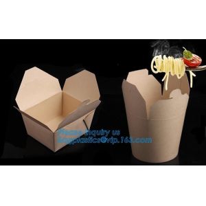 Customized kraft floding lunch takeaway packaging box,Kraft Paper Lunch Box