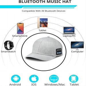 Bluetooth hat with speaker adjustable Built-in Battery up to 24Hours Music