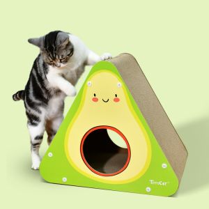 Foldable Avocado Shape Cat Scratcher Cardboard Cats Lounge House Kitten