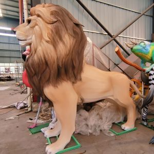 Zoo Decoration Realistic Lion Sculpture Lanterns for Animal Theme
