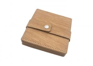 China Cup Glasses Square Leather Coasters Wood PU Leather Drink Coasters on sale