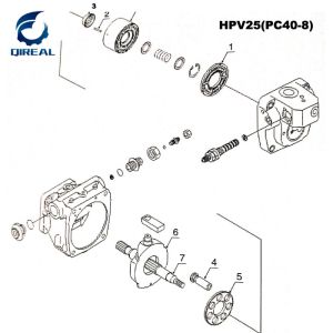China HPV25 MAIN PUMP REPAIR KIT FOR CRAWLER EXCAVATOR PC40-8 on sale