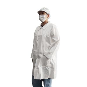 Snaps Closure Disposable MP Lab Coat With Pockets For Factory/Food Processing