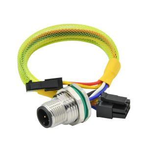 CuZn TPU M12 Panel Mount Connector IP68 M12 Series Connector With Wire Terminal